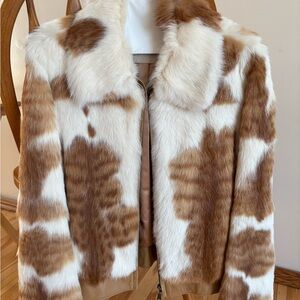 Elegant Faux Fur Leather Jacket
